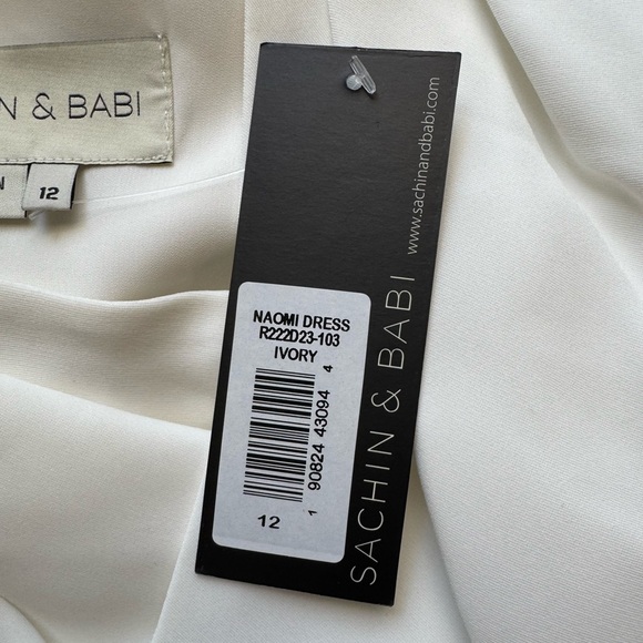 NWT Sachin & Babi Naomi Belted Halter Midi Dress in Ivory Size 12 - Picture 10 of 12